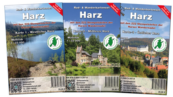 Kartenset-Harz 3 Teile Wetterfest 1:33 000