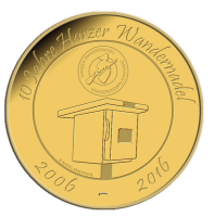 Münze 10 Jahre Harzer Wandernadel Gold