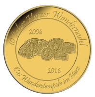 Münze 10 Jahre Harzer Wandernadel Gold