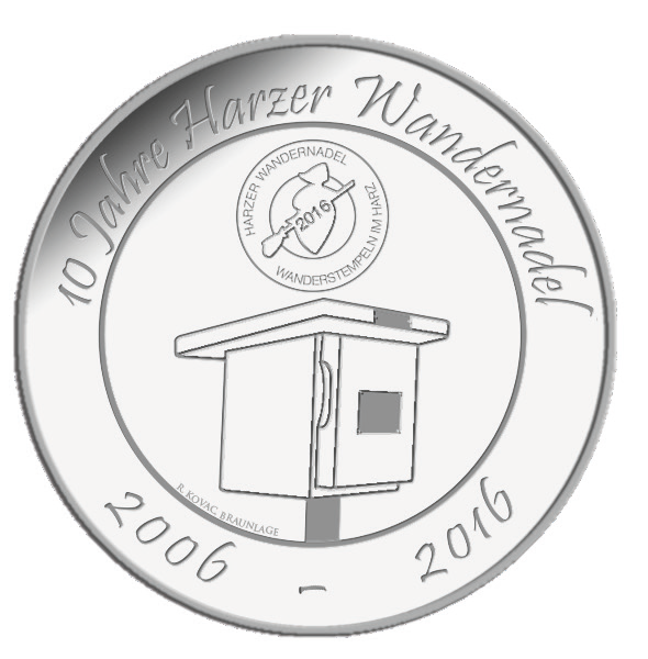 Münze 10 Jahre Harzer Wandernadel Silber