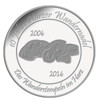 Münze 10 Jahre Harzer Wandernadel Silber